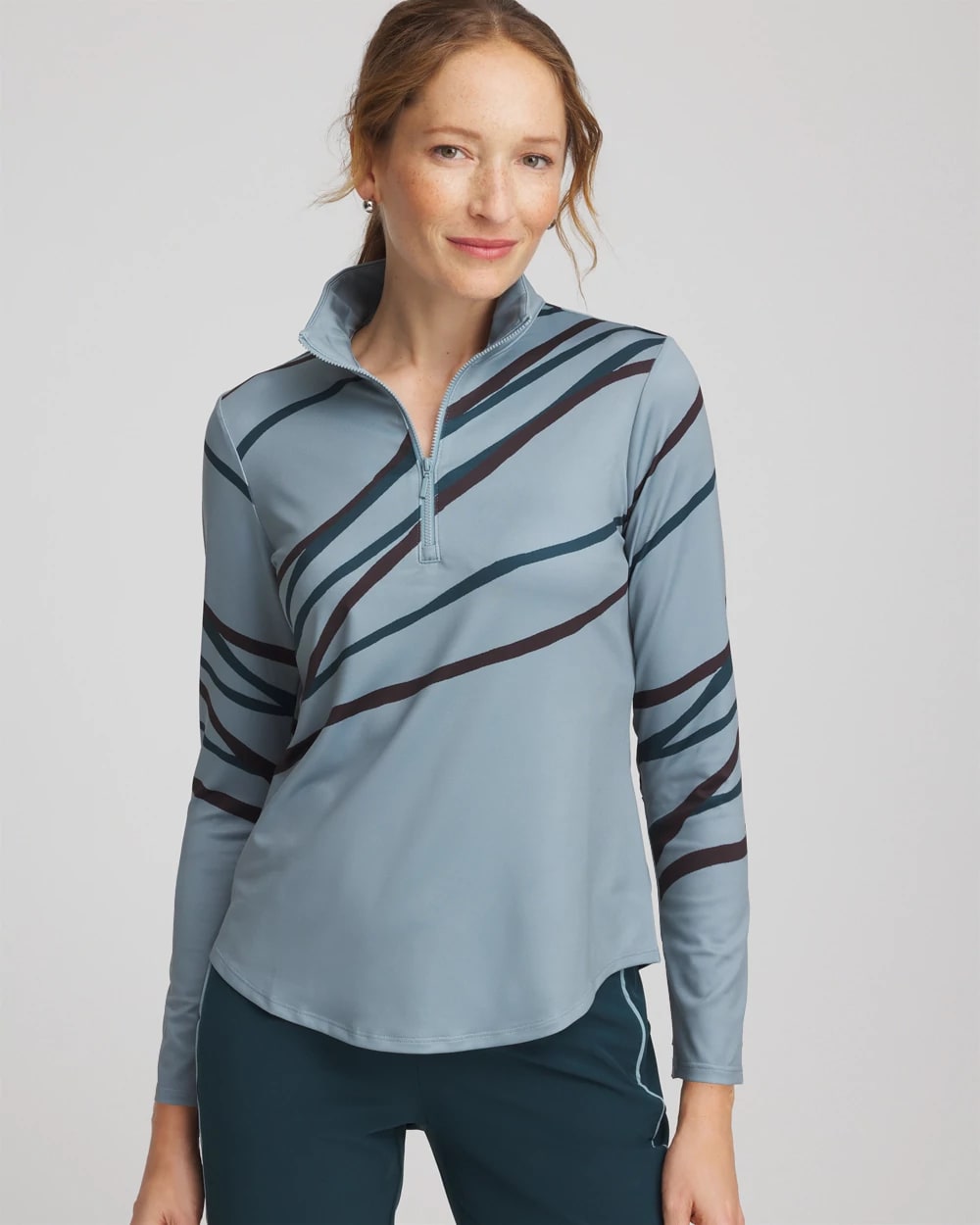 Zenergy® UPF Morocco Zip-Front Pullover | Chico's Zenergy® UPF Morocco Zip-Front Pullover | Chico's